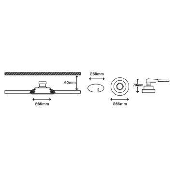 Briloner 7148-032 - SADA 3xLED Stmívatelné koupelnové svítidlo 1xGU10/5W/230V IP23