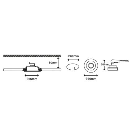 Briloner 7148-032 - SADA 3xLED Stmívatelné koupelnové svítidlo 1xGU10/5W/230V IP23