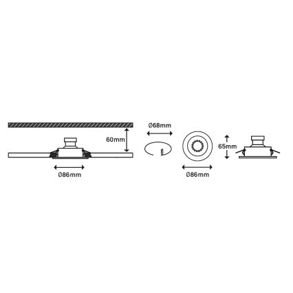 Briloner 7182-032 - SADA 3xLED Stmívatelné koupelnové svítidlo 1xGU10/5W/230V IP23