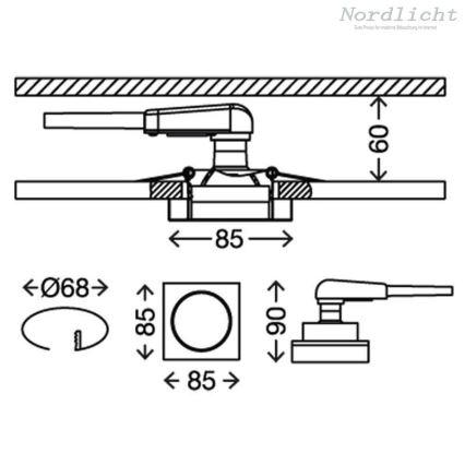 Briloner 7200-016 - LED Koupelnové podhledové svítidlo ATTACH 1xGU10/3W/230V IP23