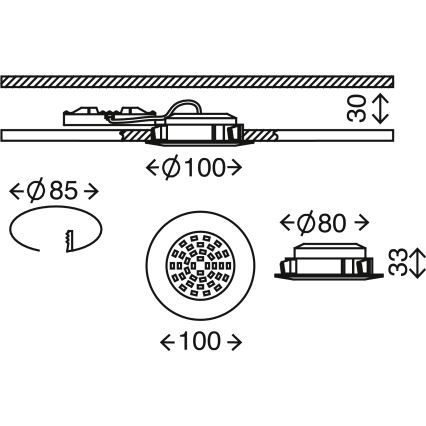 Briloner 7206-018 - LED Koupelnové podhledové svítidlo ATTACH LED/10,5W/230V IP44