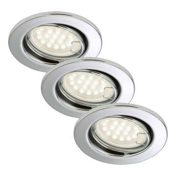 Briloner 7208-038 - SADA 3xLED Koupelnové podhledové svítidlo ATTACH 3xGU10/3W/230V