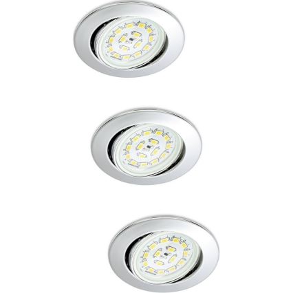 Briloner 7208-038 - SADA 3xLED Koupelnové podhledové svítidlo ATTACH 3xGU10/3W/230V