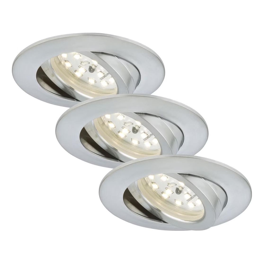 Briloner 7209-039 - SADA 3x LED Koupelnové podhledové svítidlo ATTACH LED/5W/230V IP23 matný chrom