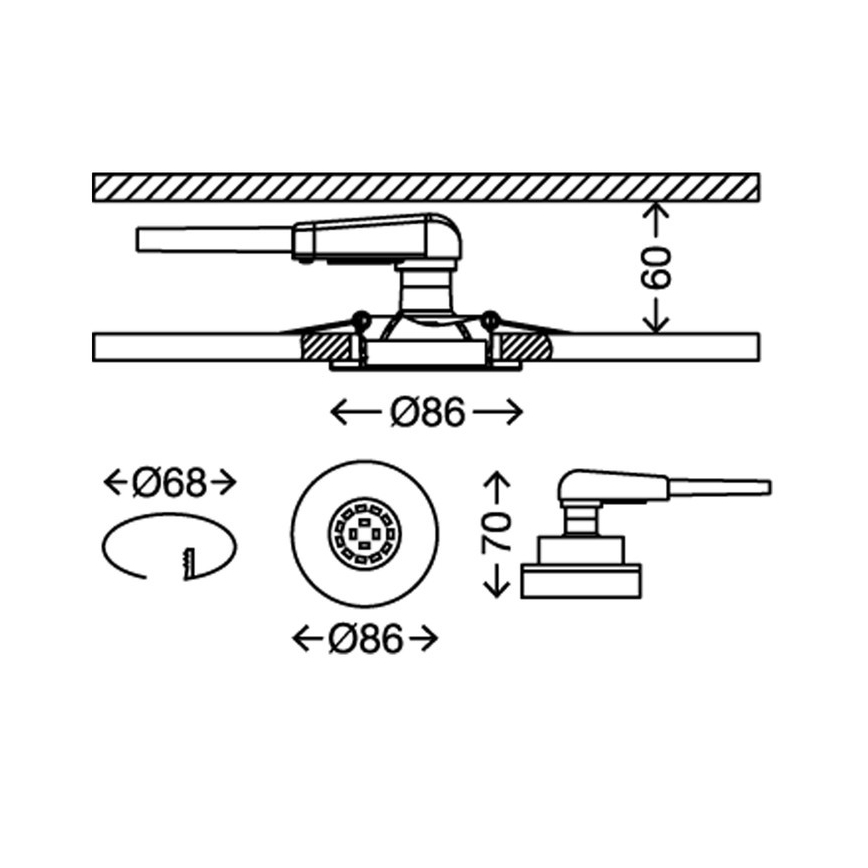 Briloner 7220-032 - SADA 3x LED Koupelnové podhledové svítidlo FIT 1xGU10/5W/230V matný nikl