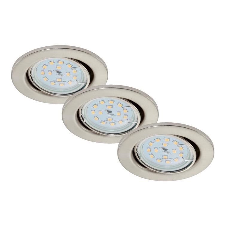 Briloner 7220-032 - SADA 3x LED Koupelnové podhledové svítidlo FIT 1xGU10/5W/230V matný nikl