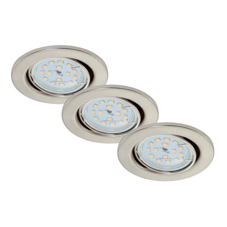 Briloner 7220-032 - SADA 3x LED Koupelnové podhledové svítidlo FIT 1xGU10/5W/230V matný nikl