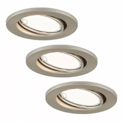 Briloner 7221-032 - SADA 3x LED Koupelnové podhledové svítidlo 1xGU10/3W/230V IP23 matný chrom