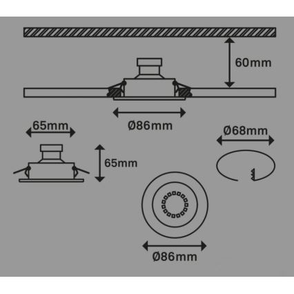 Briloner 7221-032 - SADA 3x LED Koupelnové podhledové svítidlo 1xGU10/3W/230V IP23 matný chrom