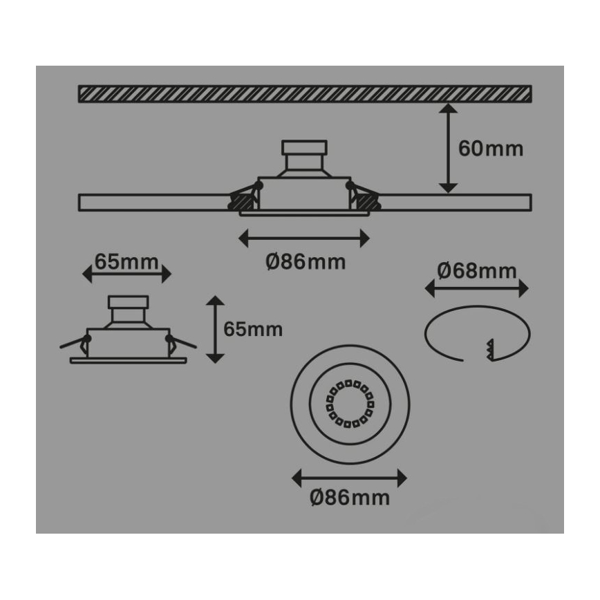 Briloner 7221-032 - SADA 3x LED Koupelnové podhledové svítidlo 1xGU10/3W/230V IP23 matný chrom