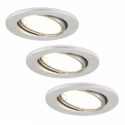 Briloner 7221-039 - SADA 3x LED Koupelnové podhledové svítidlo 1xGU10/3W/230V IP23 stříbrná