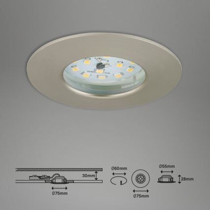 Briloner 7231-032 - SADA 3x LED Stmívatelné koupelnové podhledové ATTACH svítidlo LED/5,5W/230V IP44