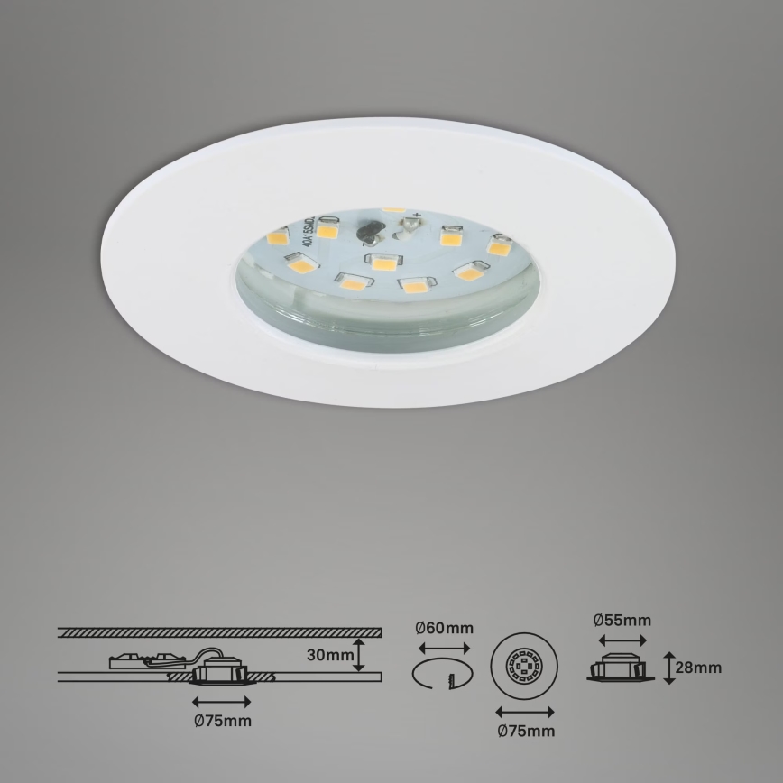 Briloner 7231-036 - SADA 3x LED Stmívatelné koupelnové podhledové svítidlo LED/5,5W/230V IP44