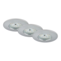 Briloner 7231-039 - SADA 3x LED Stmívatelné koupelnové podhledové svítidlo LED/5,5W/230V IP44 matný chrom