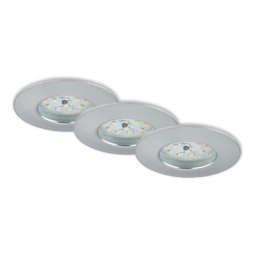 Briloner 7231-039 - SADA 3x LED Stmívatelné koupelnové podhledové svítidlo LED/5,5W/230V IP44 matný chrom