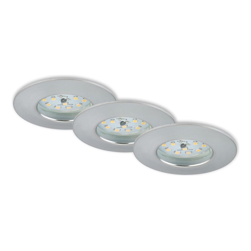 Briloner 7231-039 - SADA 3x LED Stmívatelné koupelnové podhledové svítidlo LED/5,5W/230V IP44 matný chrom
