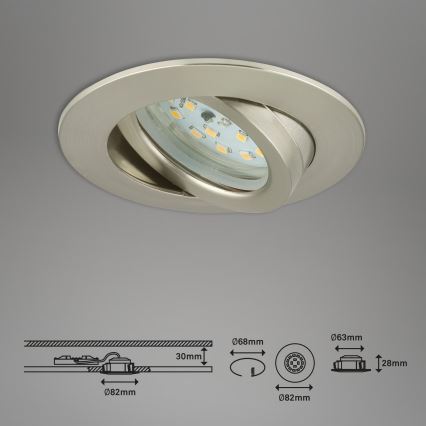 Briloner 7232-032 - SADA 3x LED Stmívatelné koupelnové podhledové svítidlo ATTACH LED/5,5W/230V IP23