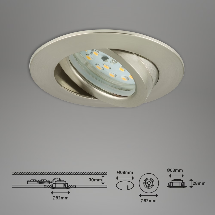 Briloner 7232-032 - SADA 3x LED Stmívatelné koupelnové podhledové svítidlo ATTACH LED/5,5W/230V IP23