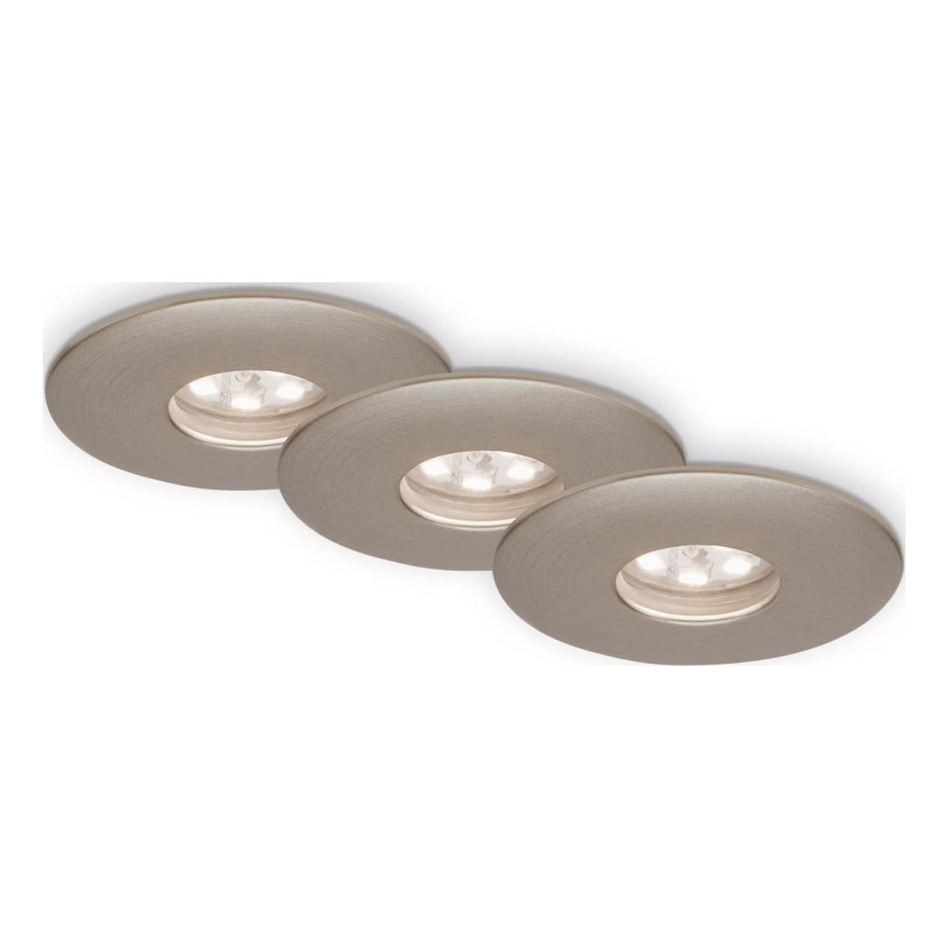 Briloner 7240-032 - SADA 3x LED Koupelnové podhledové svítidlo ATTACH LED/1,8W/230V IP44 matný chrom