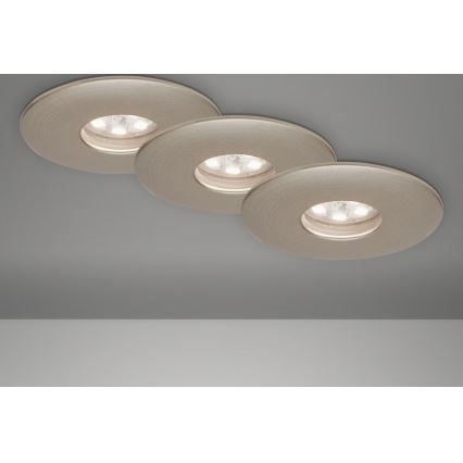 Briloner 7240-032 - SADA 3x LED Koupelnové podhledové svítidlo ATTACH LED/1,8W/230V IP44 matný chrom