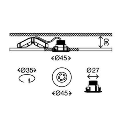 Briloner 7240-038 - SADA 3x LED Koupelnové podhledové svítidlo ATTACH LED/1,8W/230V IP44