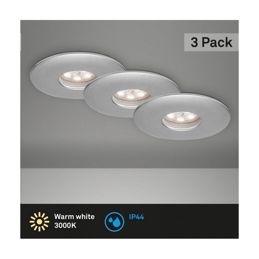 Briloner 7240-039 - SADA 3x LED Koupelnové podhledové svítidlo LED/1,8W/230V IP44