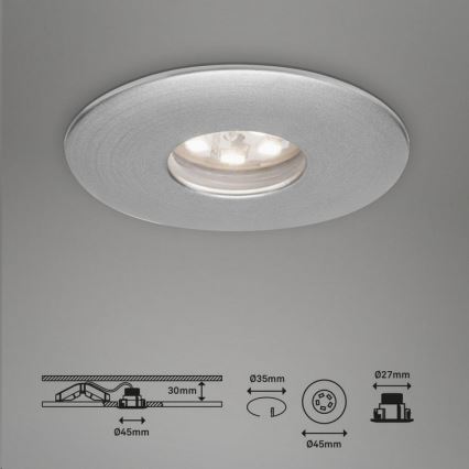 Briloner 7240-039 - SADA 3x LED Koupelnové podhledové svítidlo LED/1,8W/230V IP44