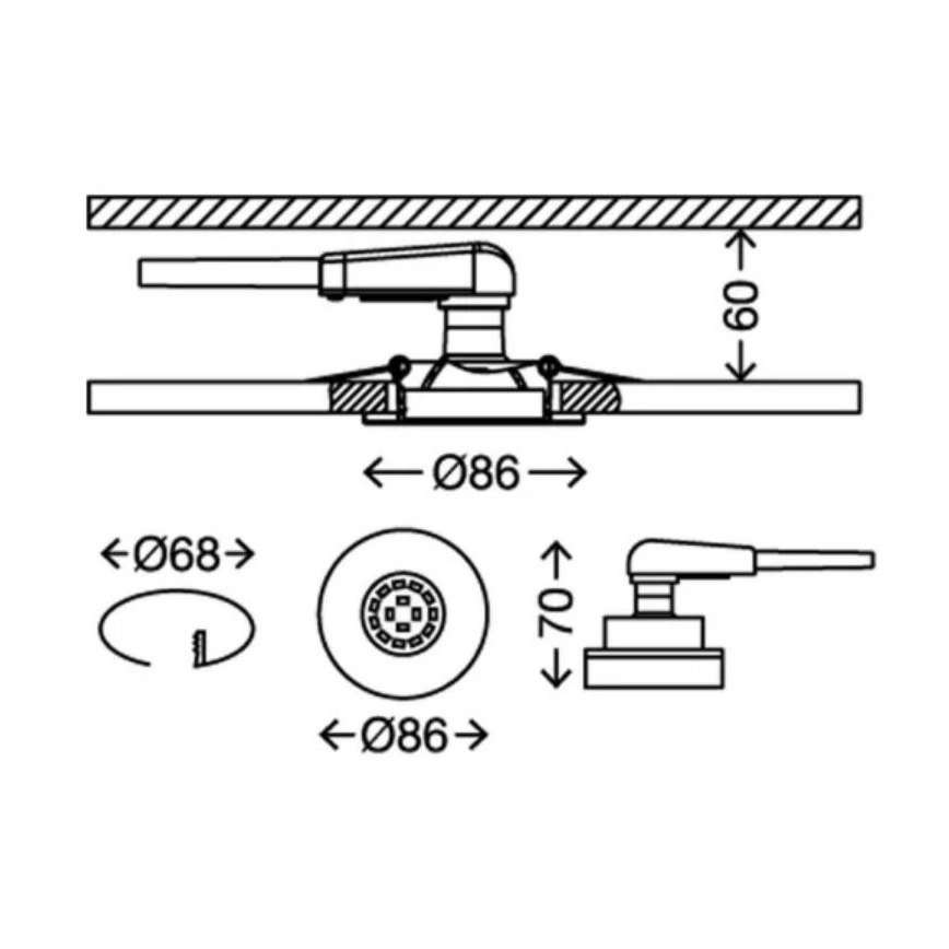 Briloner 7277-038 - SADA 3x LED Stmívatelné koupelnové podhledové svítidlo 1xGU10/5W/230V IP23