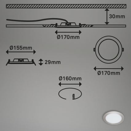 Briloner 7286-012 - LED Koupelnové podhledové svítidlo LED/12W/230V IP44