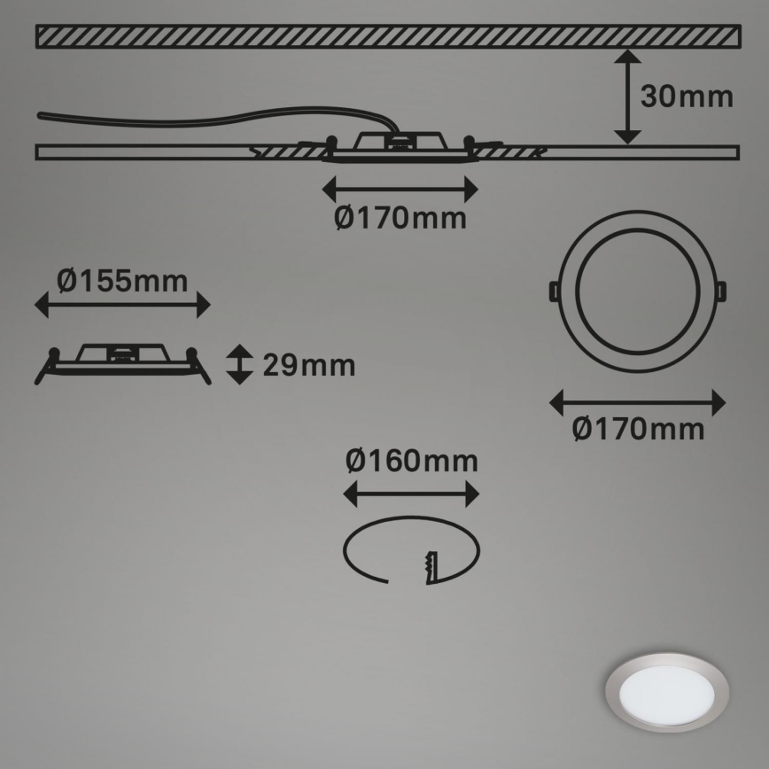 Briloner 7286-012 - LED Koupelnové podhledové svítidlo LED/12W/230V IP44