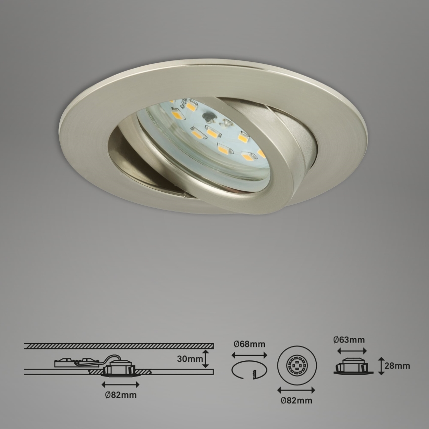 Briloner 7296-012 - LED Stmívatelné koupelnové podhledové svítidlo ATTACH LED/6,5W/230V IP23 matný chrom