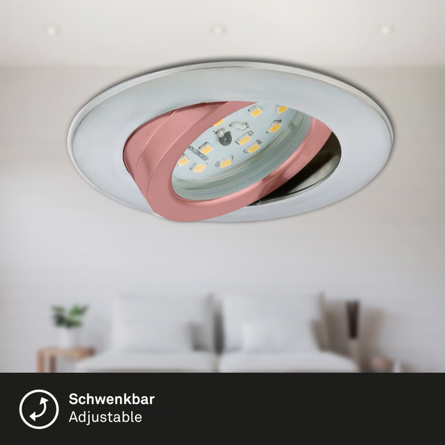 Briloner 7296-039 - SADA 3x LED Stmívatelné koupelnové podhledové svítidlo LED/6,5W/230V 3000K IP23 matný chrom