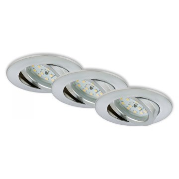 Briloner 7296-039 - SADA 3x LED Stmívatelné koupelnové podhledové svítidlo LED/6,5W/230V 3000K IP23 matný chrom