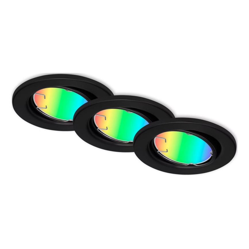 Briloner 7373-035 - SADA 3x LED RGB Stmívatelné podhledové svítidlo LED/4,9W/230V Wi-Fi Tuya + dálkové ovládání