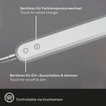 Briloner 7389-014 - LED Stmívatelná dotyková flexibilní stolní lampa SERVO LED/8W/230V 3000/4000/6500K