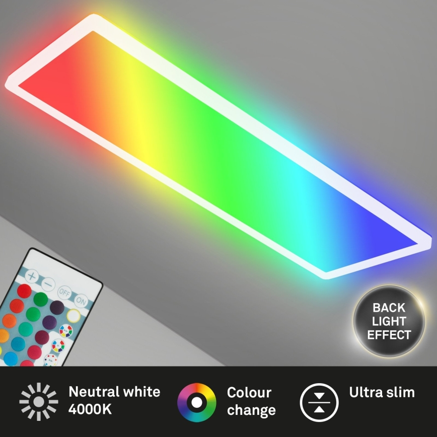 Briloner 7404-016 - LED RGBW Stmívatelný přisazený panel LED/22W/230V 4000K + dálkové ovládání
