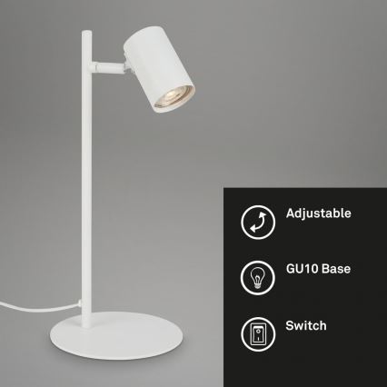 Briloner 7408-016 - Stolní lampa RETRO 1xGU10/9W/230V bílá