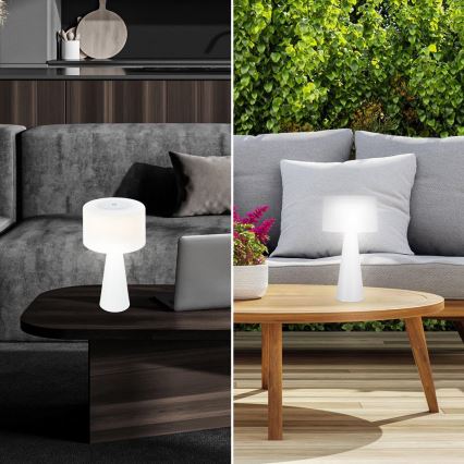Briloner 7420016 - LED Stmívatelná nabíjecí dotyková venkovní stolní lampa LED/4W/5V IP44 3000K bílá