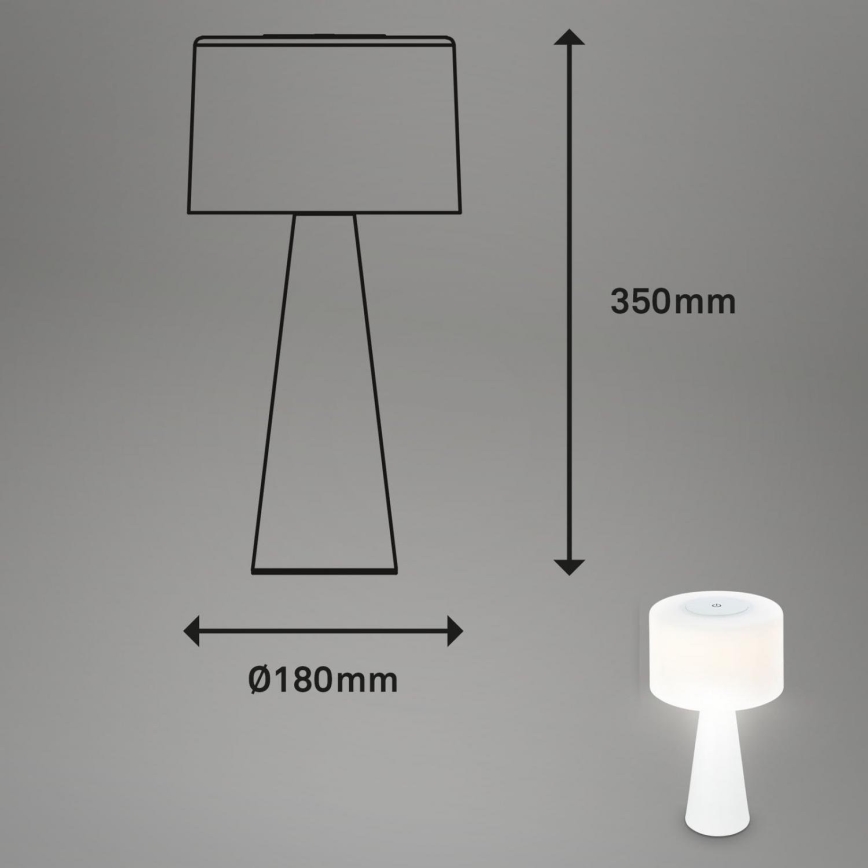 Briloner 7420016 - LED Stmívatelná nabíjecí dotyková venkovní stolní lampa LED/4W/5V IP44 3000K bílá