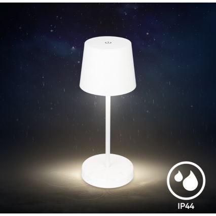 Briloner 7423016 - LED Stmívatelná nabíjecí venkovní stolní lampa LED/2,6W/5V 2000mAh IP44 bílá