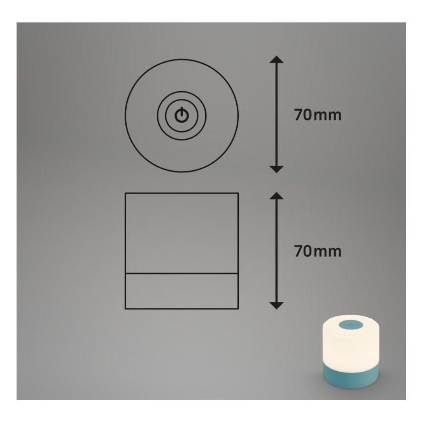 Briloner 7461010 - LED Stmívatelná nabíjecí venkovní stolní lampa LED/2W/5V IP44 modrá