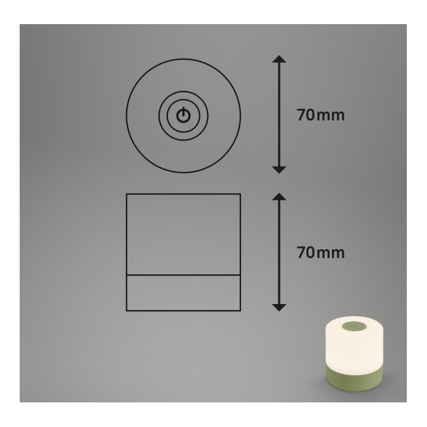 Briloner 7461019 - LED Stmívatelná nabíjecí venkovní stolní lampa LED/2W/5V IP44 zelená
