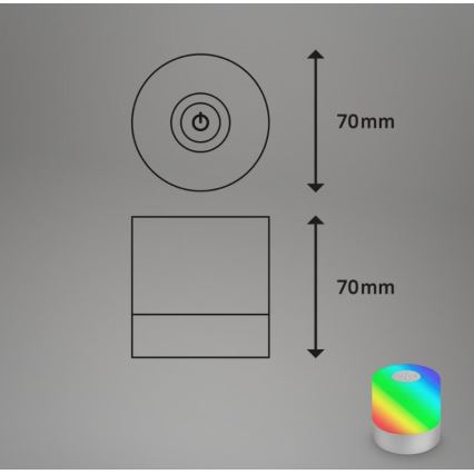Briloner 7462014 - LED RGB Nabíjecí venkovní stolní lampa LED/1,5W/5V IP44 matný chrom