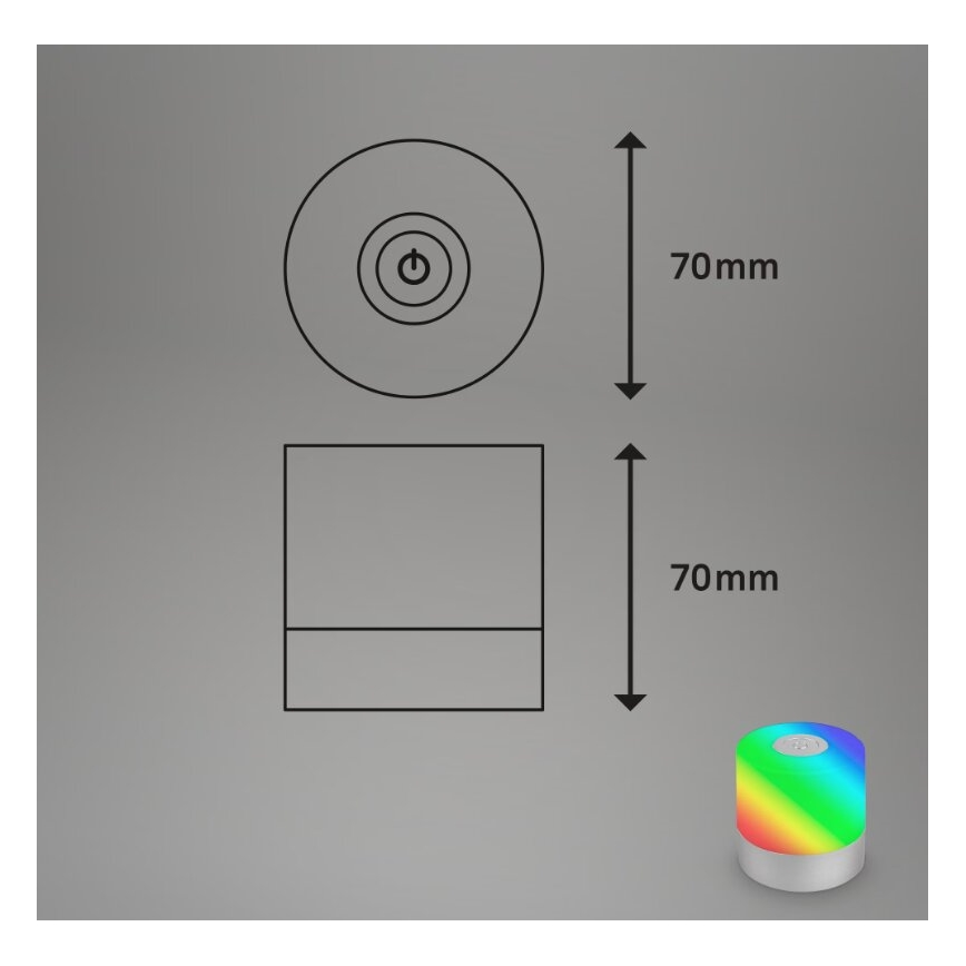 Briloner 7462014 - LED RGB Nabíjecí venkovní stolní lampa LED/1,5W/5V IP44 matný chrom