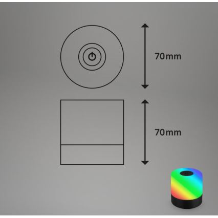 Briloner 7462015 - LED RGB Nabíjecí venkovní stolní lampa LED/1,5W/5V IP44 černá