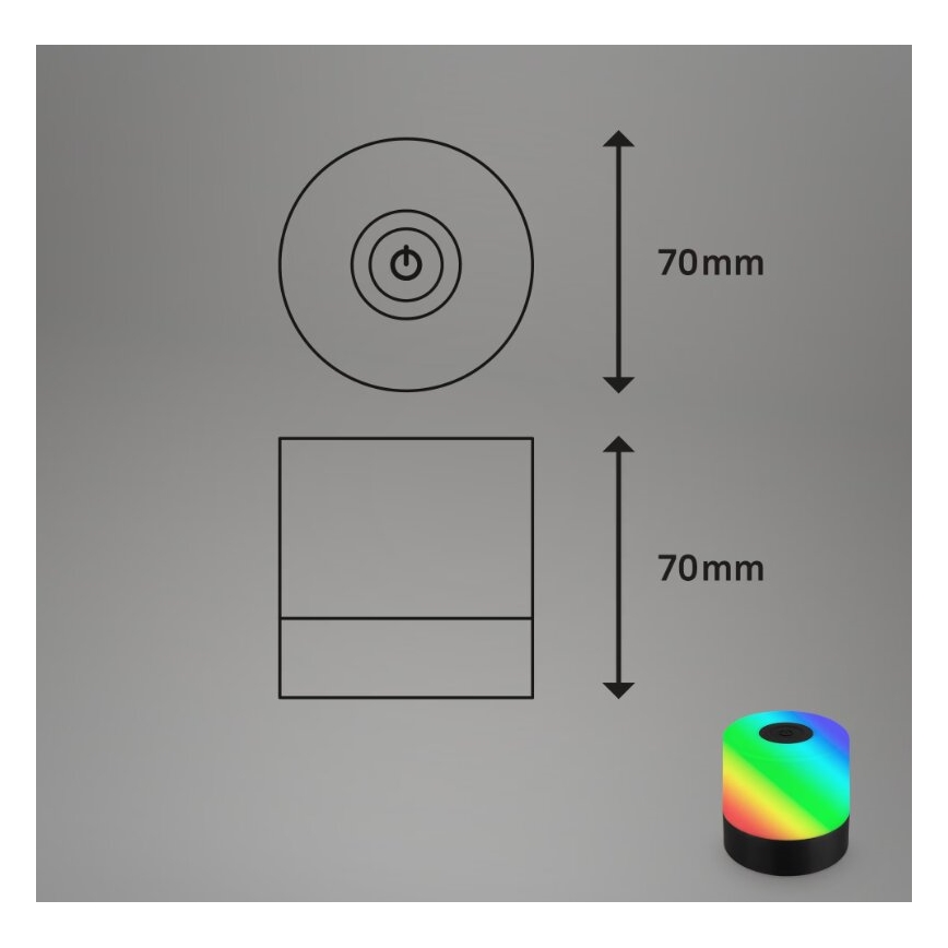 Briloner 7462015 - LED RGB Nabíjecí venkovní stolní lampa LED/1,5W/5V IP44 černá