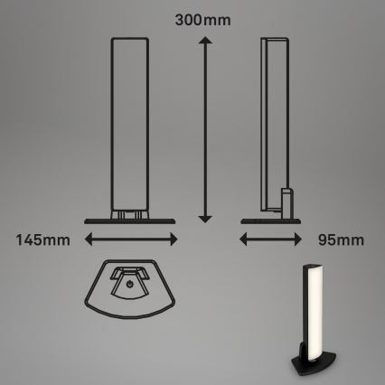 Briloner 7474-015 - LED Stmívatelná dotyková nabíjecí venkovní stolní lampa 2v1 LED/7W/5V 2200 mAh USB 3000K IP44 černá