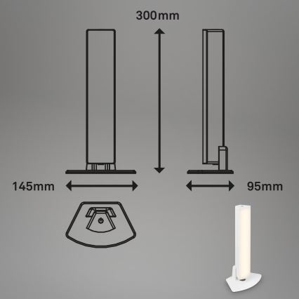 Briloner 7474-016 - LED Stmívatelná dotyková nabíjecí venkovní stolní lampa 2v1 LED/7W/5V 2200 mAh USB 3000K IP44 bílá