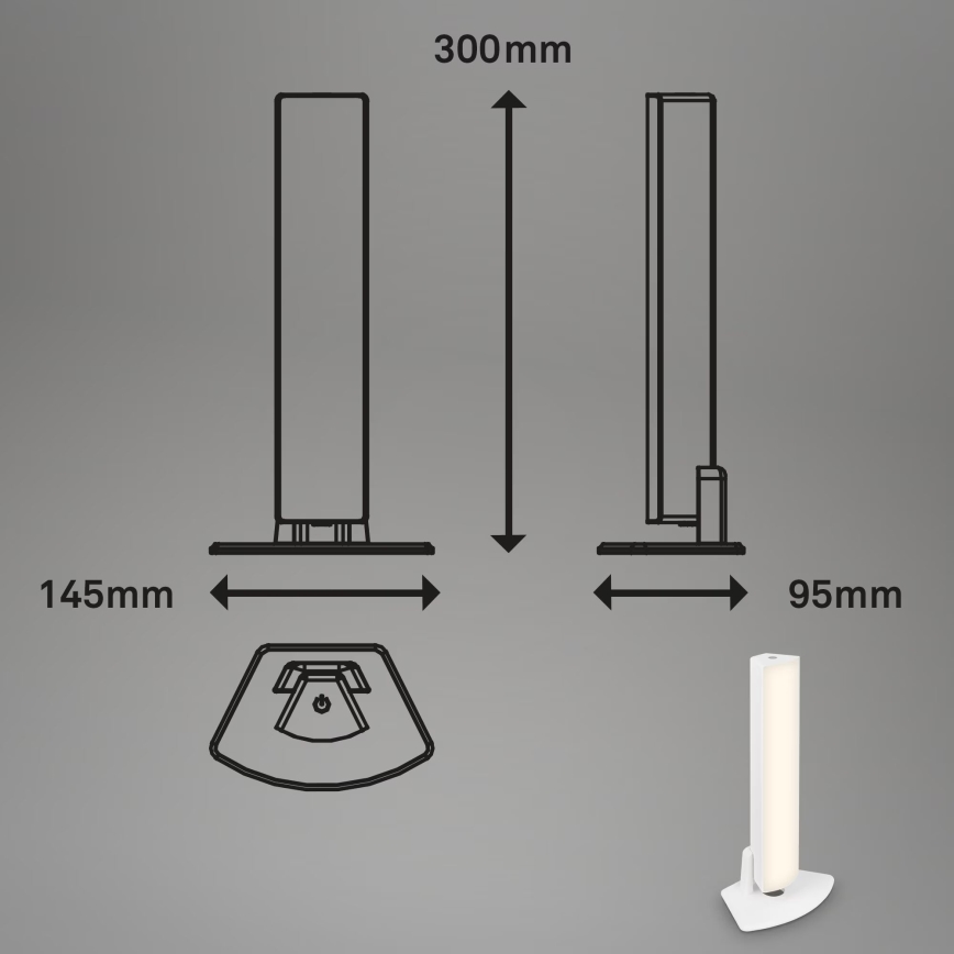 Briloner 7474-016 - LED Stmívatelná dotyková nabíjecí venkovní stolní lampa 2v1 LED/7W/5V 2200 mAh USB 3000K IP44 bílá