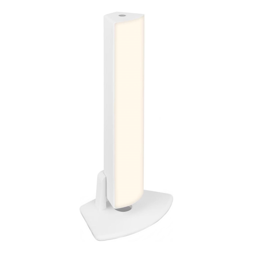 Briloner 7474-016 - LED Stmívatelná dotyková nabíjecí venkovní stolní lampa 2v1 LED/7W/5V 2200 mAh USB 3000K IP44 bílá